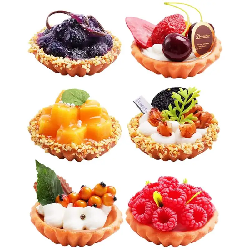 

6Pcs Decorative Simulated Compact Wear Resistant Cake Decor Home Supplies Cake Food Model Photo Prop for Bakery Shop Home