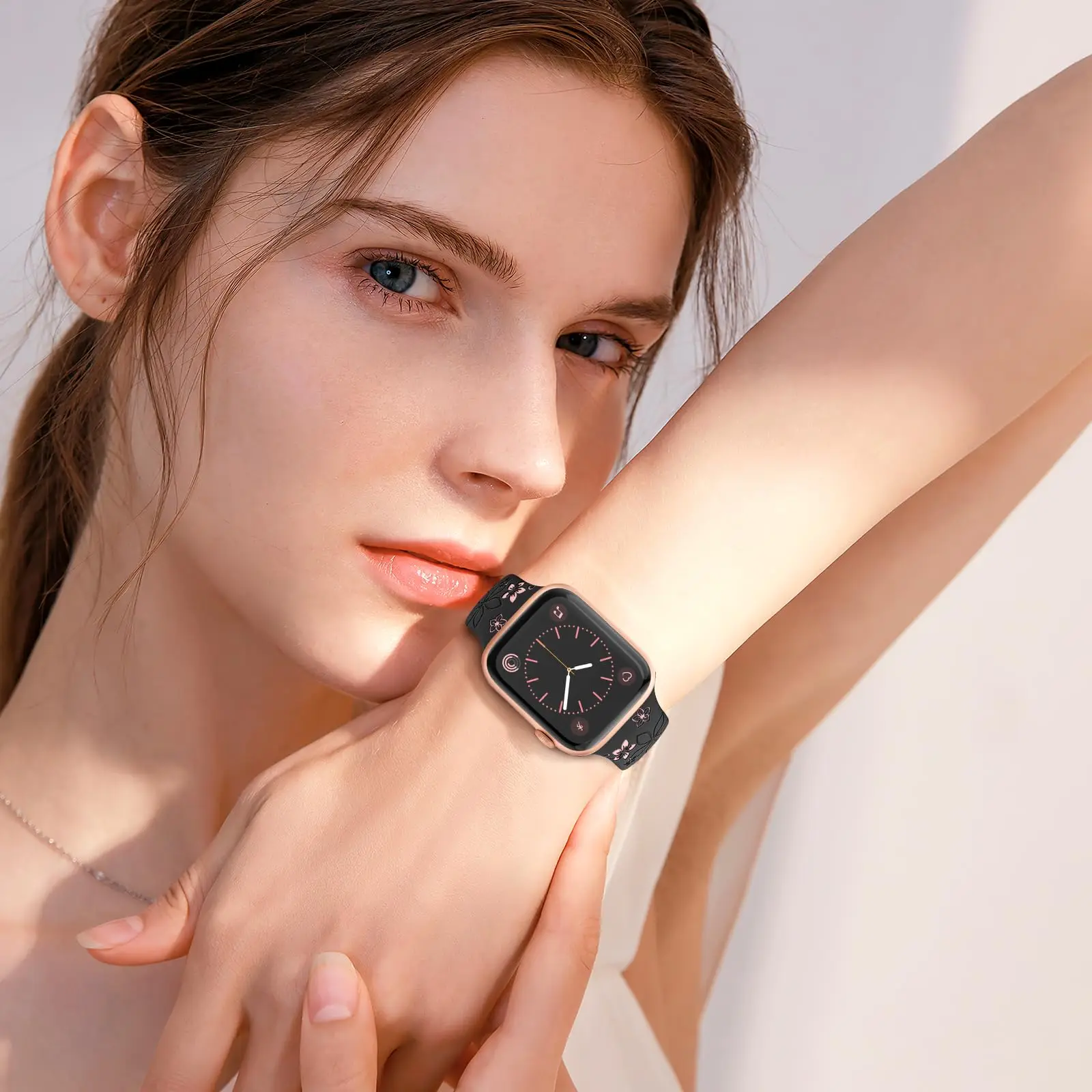 新品HYS×CASEYIFY APPLE WATCH BAND ヴィクセンガール Çiçek Desenli Apple Watch Kayışları 46mm 44mm 45mm 42mm 40mm 41mm