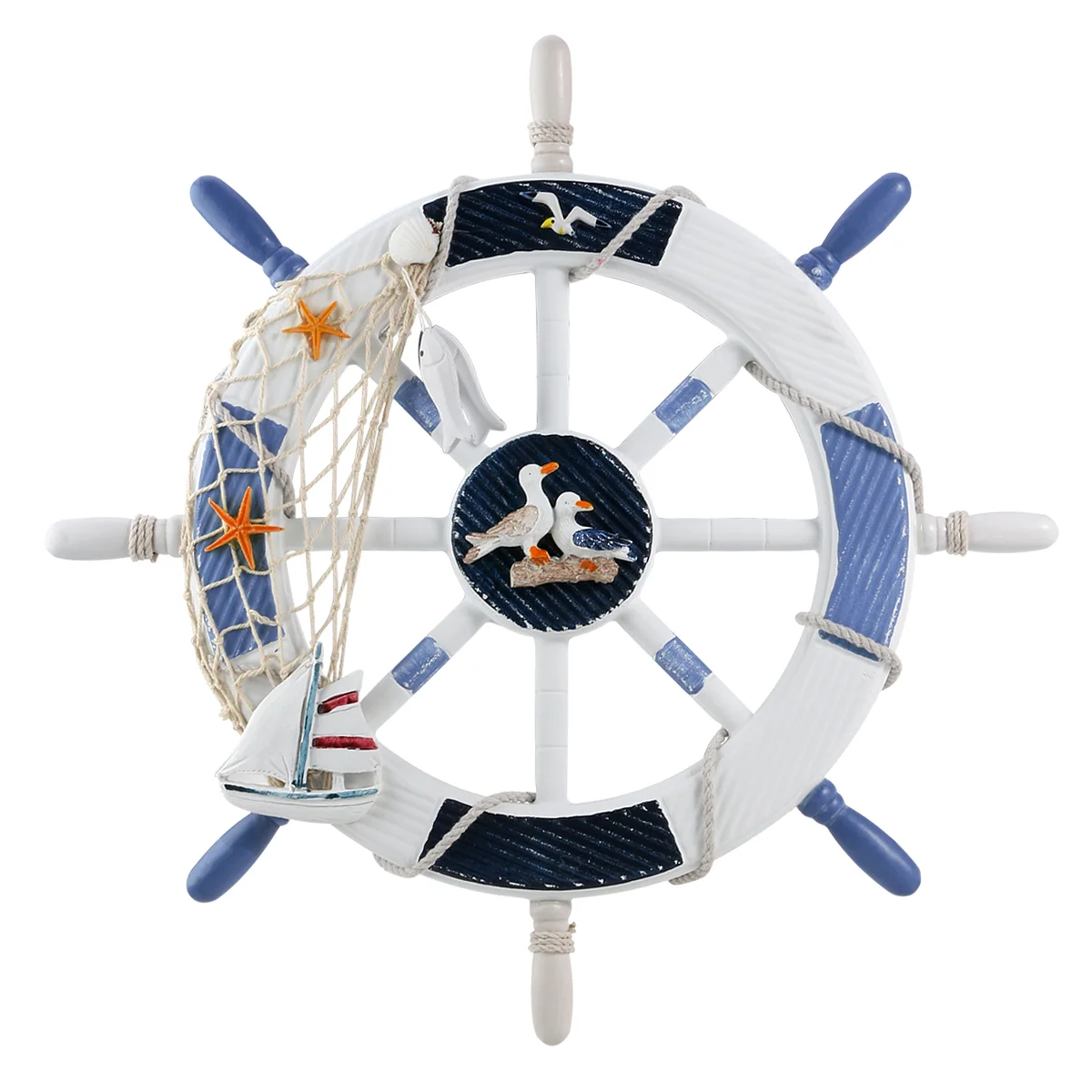 

Wheel Wall Decor Nautical Decor Nautical Boat Steering Wheel with Nails