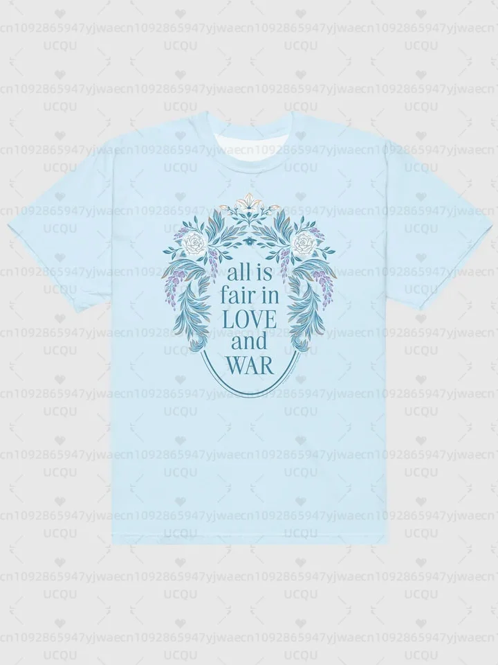 Summer Bridgerton Women's Lady Whistledown All Is Fair In Love And War Men's Women's Short Sleeve Round Neck Tops Tee