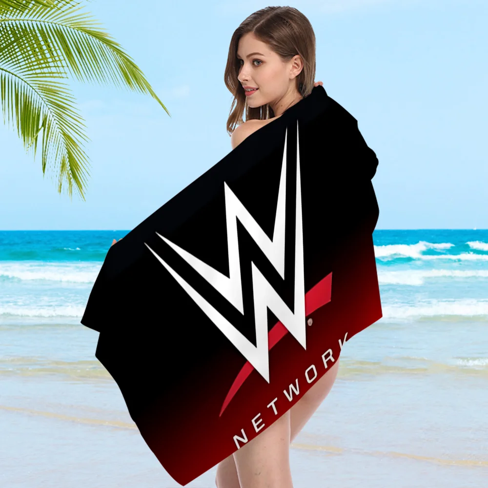 W-World W-Wrestling E-Entertainment WWE LOGO Microfiber Blanket Quick Drying Beach Towels Printing Absorbent Pool Towel Blanket 6