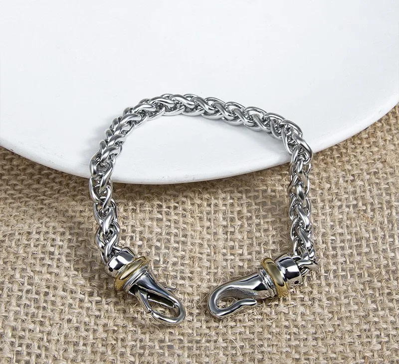 European and American fashion trend woven buckle style 6MM electroplated bracelet