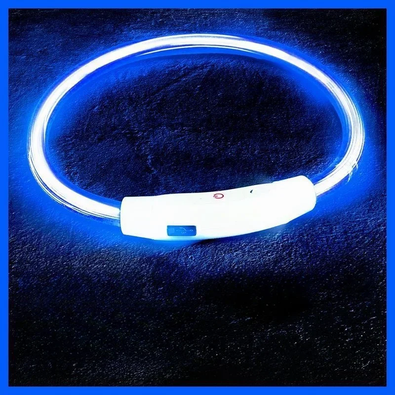 Dog Collar 40/50/70cm Led dog collar USB rechargeable pet dog glow-in-the-dark charging collar Luminous necklace safety night light