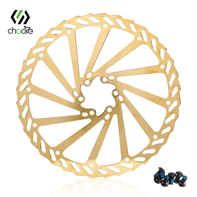 CHOOEE Bicycle Brake Rotors,Steel 160mm/180mm/203mm MTB Road Bike Disc Brake Rotor,For SHIMANO SRAM Centerline 203mm Gold