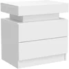 Nightstand Set of 2 LED Nightstand with 2 Drawers,Bedside Table with Drawers for Bedroom Furniture,Side Bed Table 5