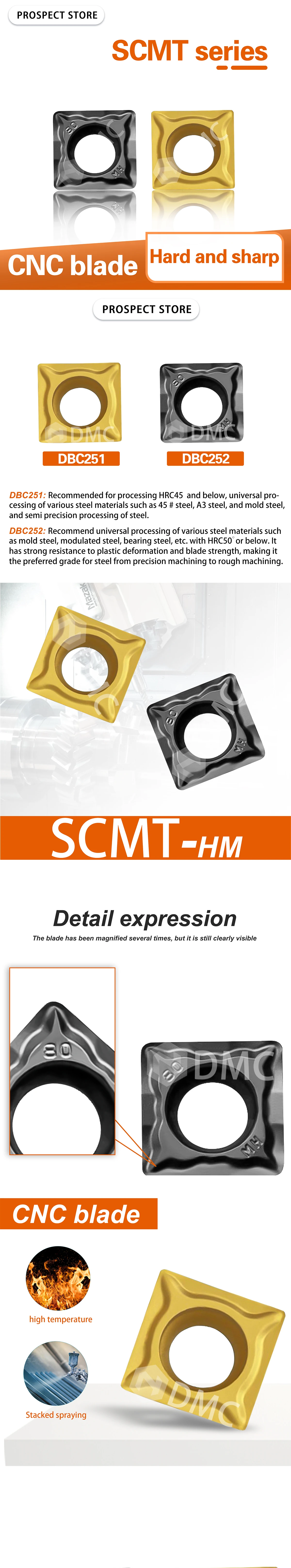 SCMT09T304 SCMT09T308-HM DBC251 DBC252 SCMT120404 SCMT120408 SCMT120412 Numerische Drehmaschinen-Einsätze Drehwerkzeug Schneidwerkzeug – Detail 1