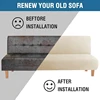LANMOLIFE Stretch Futon Sofa Bed Cover For Armless Sofa Covers Spandex Non-Slip Machine Washable Furniture Protective Covers 3