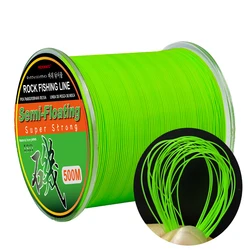 Colorful Semi-Floating Monofilament Nylon Fishing Line - 500m - 0.50mm-37.5LB-8.0 (500M Green)
