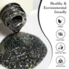 CANNI HEMA FREE Gel Nail Polish Black Glitter Diamond Sparkle Gorgeous Color Long Lasting Soak Off UV LED Gel Lacquer Super Top 3