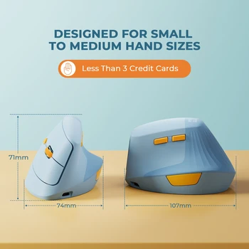 SEENDA Vertical Wireless Mouse Type C Rechargeable Ergonomic USB & Type C Mice for Laptop Laptop PC MacBook Windows Android 6