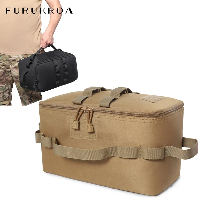 

Outdoor Camping Tools Bag Gas Tank Stove Carry Pouch Large Molle Picnic Cookware Storage Packing Cube Handbag Organizer XA116B