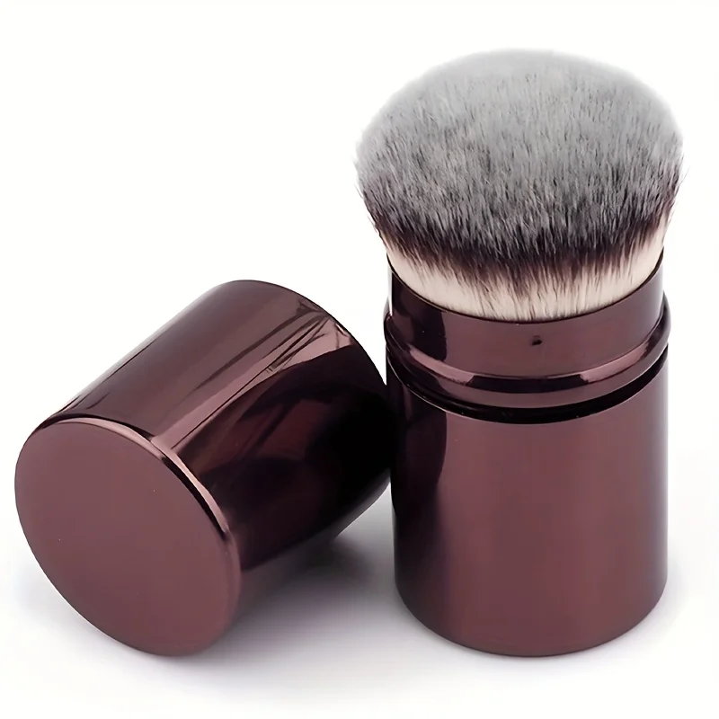 Professional Retractable Round Head Makeup Brush For Powder Blush_voghion.com