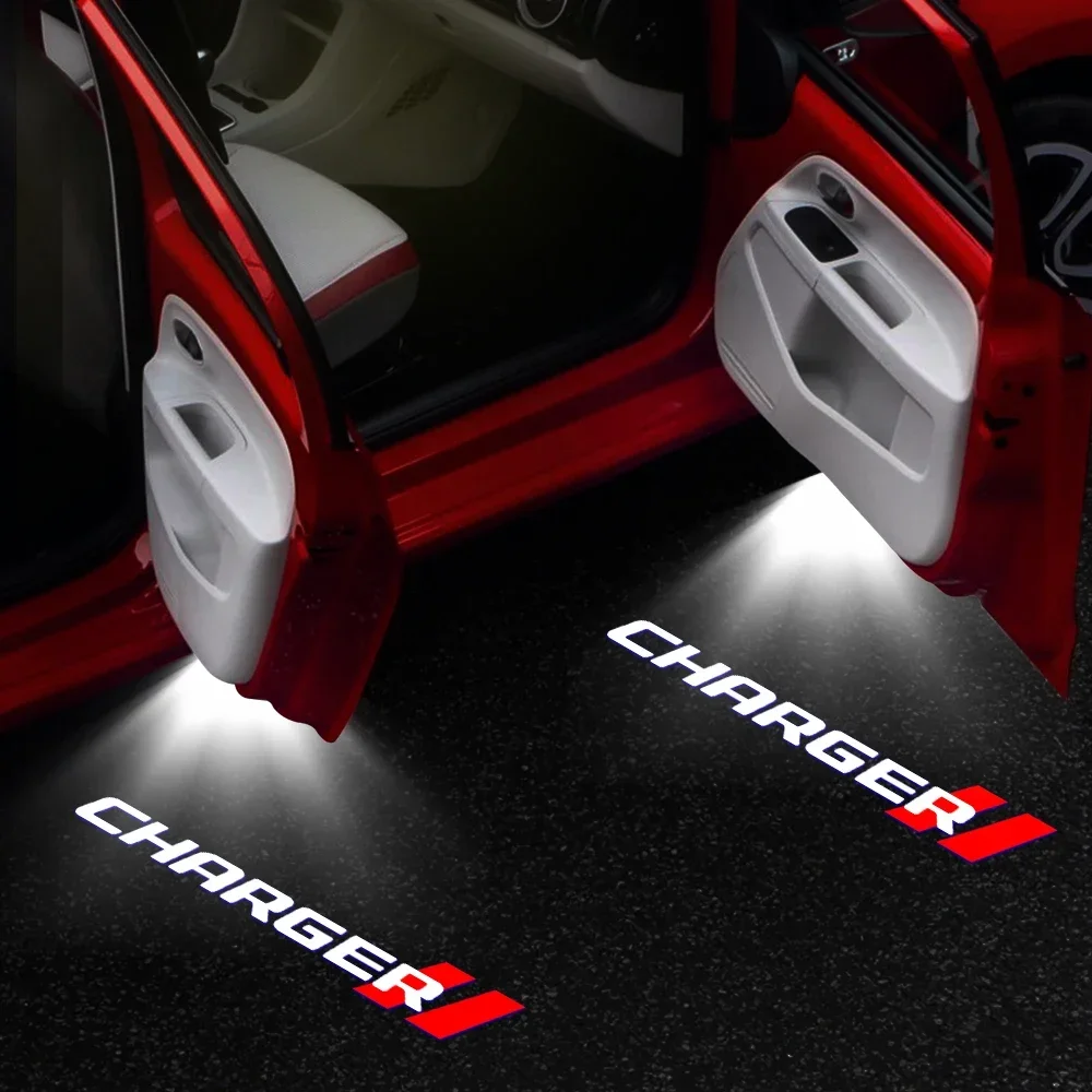 Charger Badge Door Light 2Pcs Projectors Ghost Shadow Light for Dodge Charger Car-Styling Dodge Door Light Carpet Courtesy Lamp