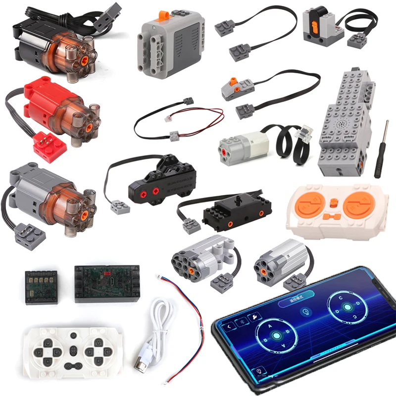 88002 80003 80004 브릭 장난감, 파워 RC APP 자동차 LED 제어 장치 PF 부품, MOC 모터 서보 빌딩 블록, LEGO와 호환 가능 
