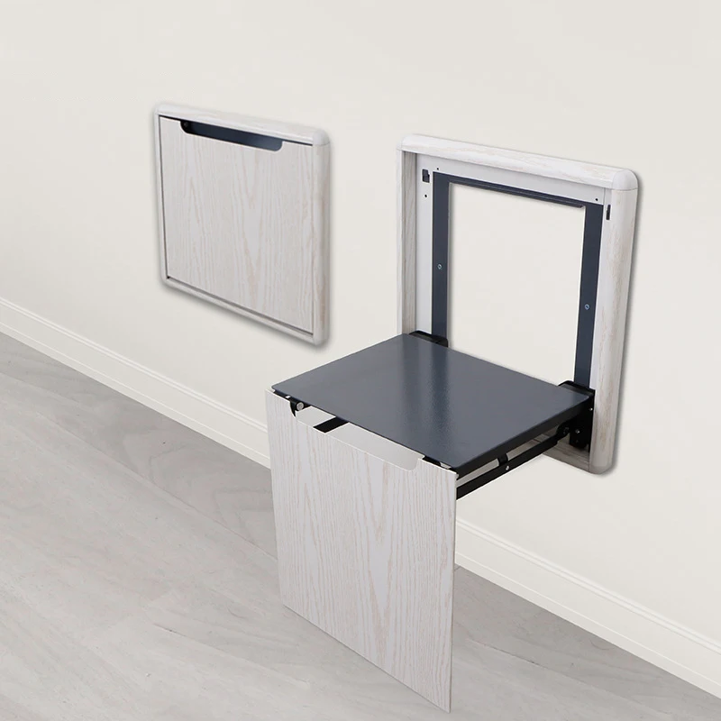 Hidden Wall Hanging Folding Stool Household Shoe Cabinet Folding Chair Entrance Bathroom Shoe Stool Bathroom Stools