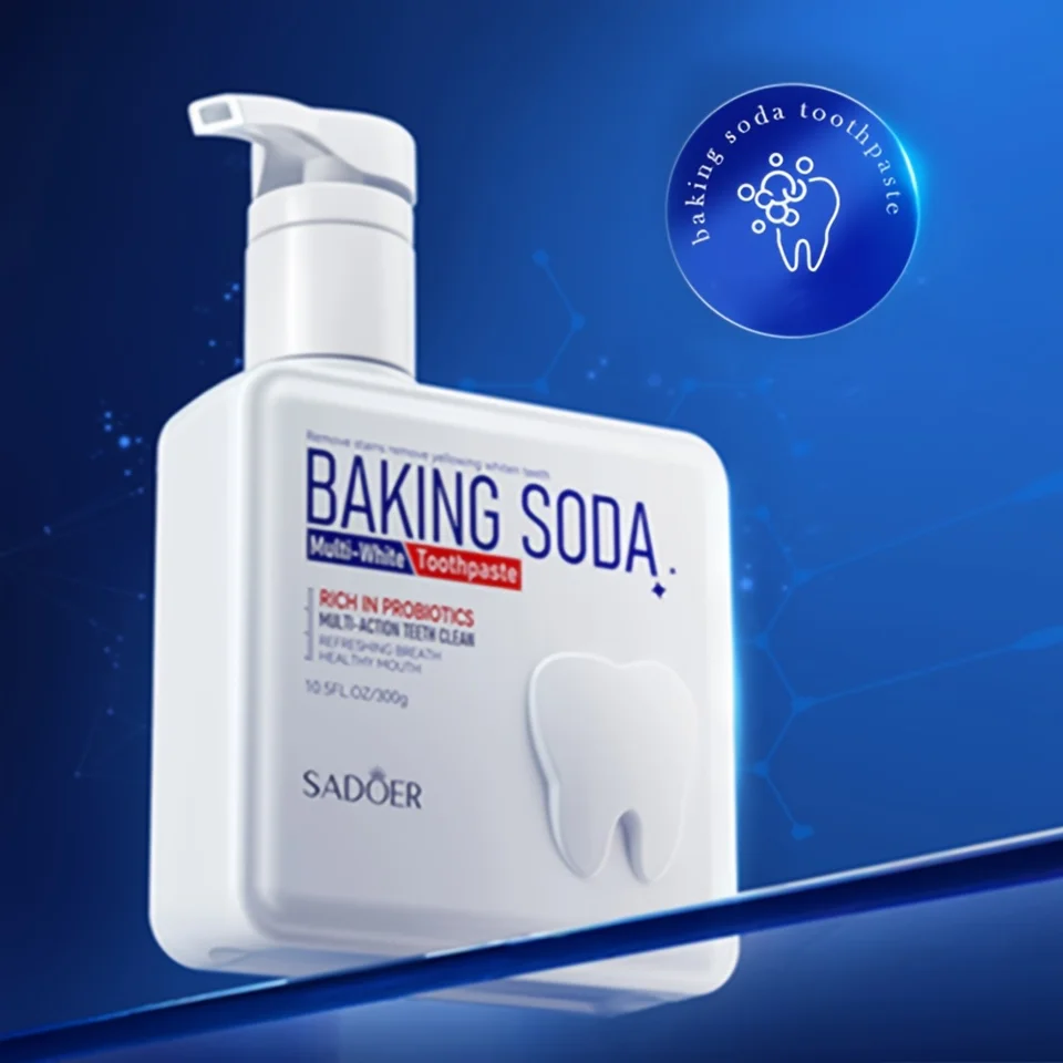 Dentifricio detergente al bicarbonato di sodio con probiotici, pulizia profonda, sbiancante e illuminante, 300 g_voghion.com