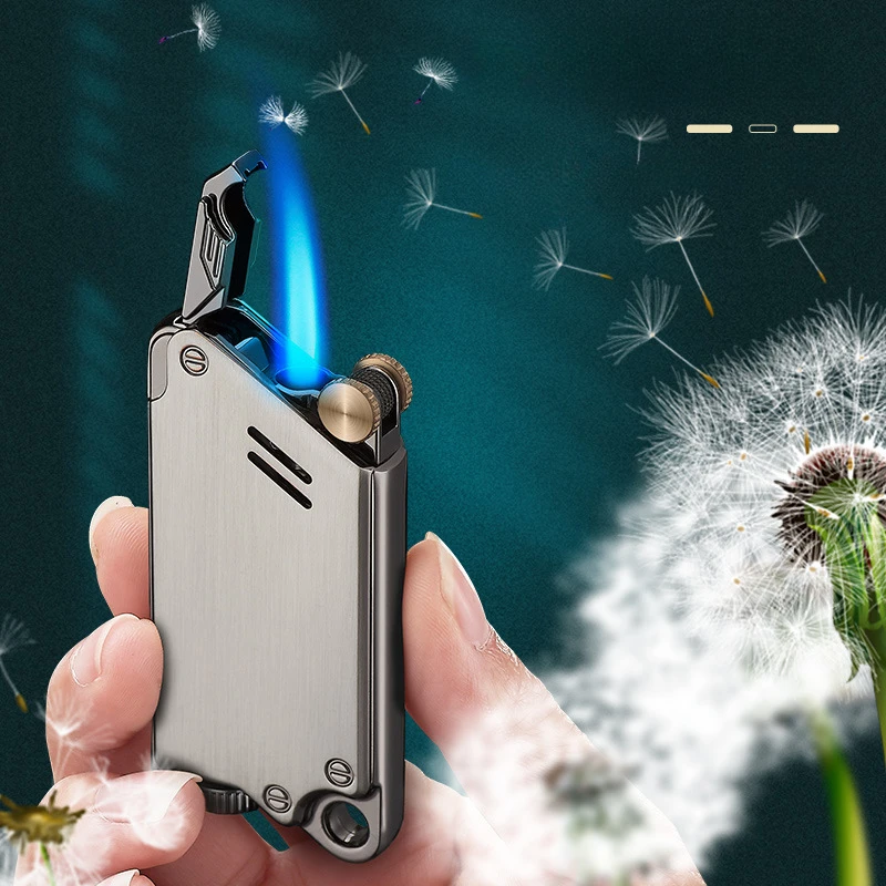 

Metal Grinding Wheel Inflatable Lighter Commercial Gift Direct Charge Windproof Nightlight Smoking Accessories Men's Gift
