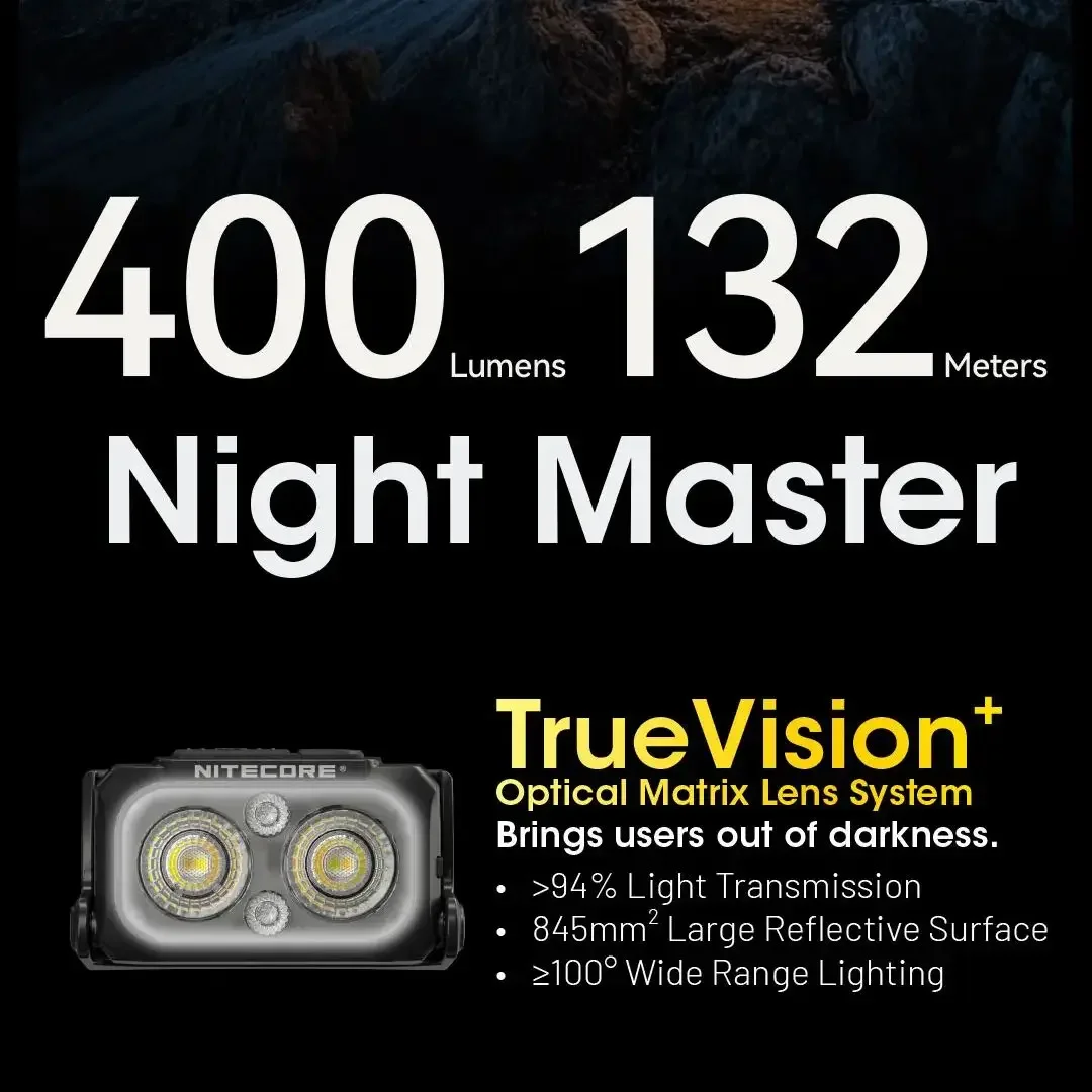 Original NITECORE NU25 MCT Headlamp 400 lumens head light Red/White/High color outdoor Waterproof Flashlight