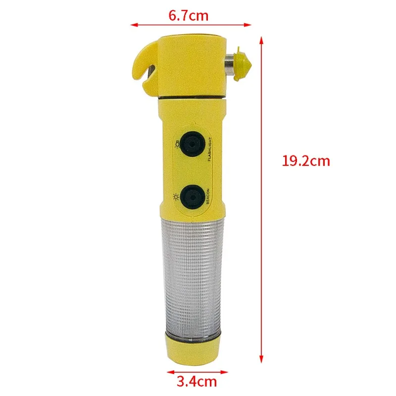 Multi-Function Car LED Emergency Beacon Flashlight Warning Flash Light Safety Car Hammer Magnetic Self Help Cut Rescue Hand Tool