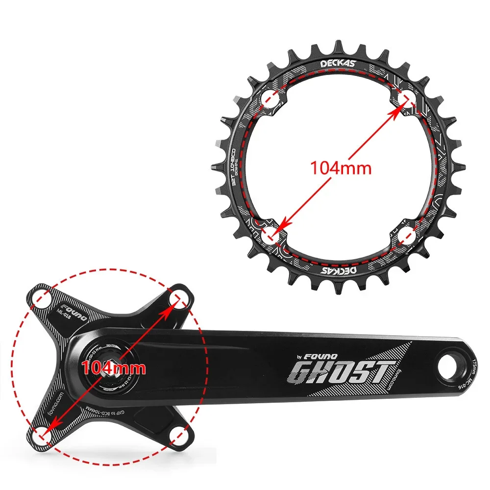 Dekas coroa bcd 104 34t 36t 38tラウンドナローワイド104bcd 34  32歯mtbバイクチェーンリングシングルスピードm785用12v 11v - AliExpress