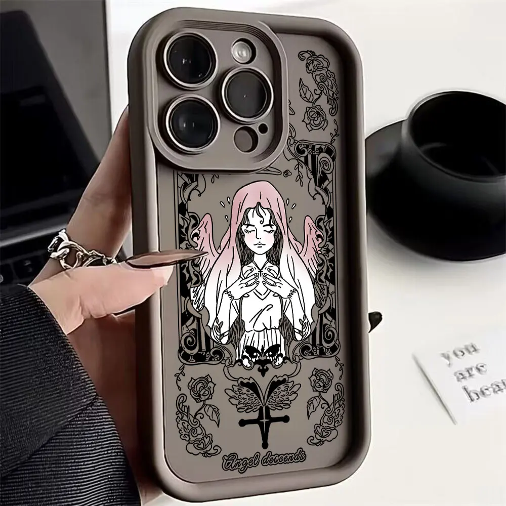 Vintage Cupid Angel Soft TPU Phone Case - Luxury Retro Design