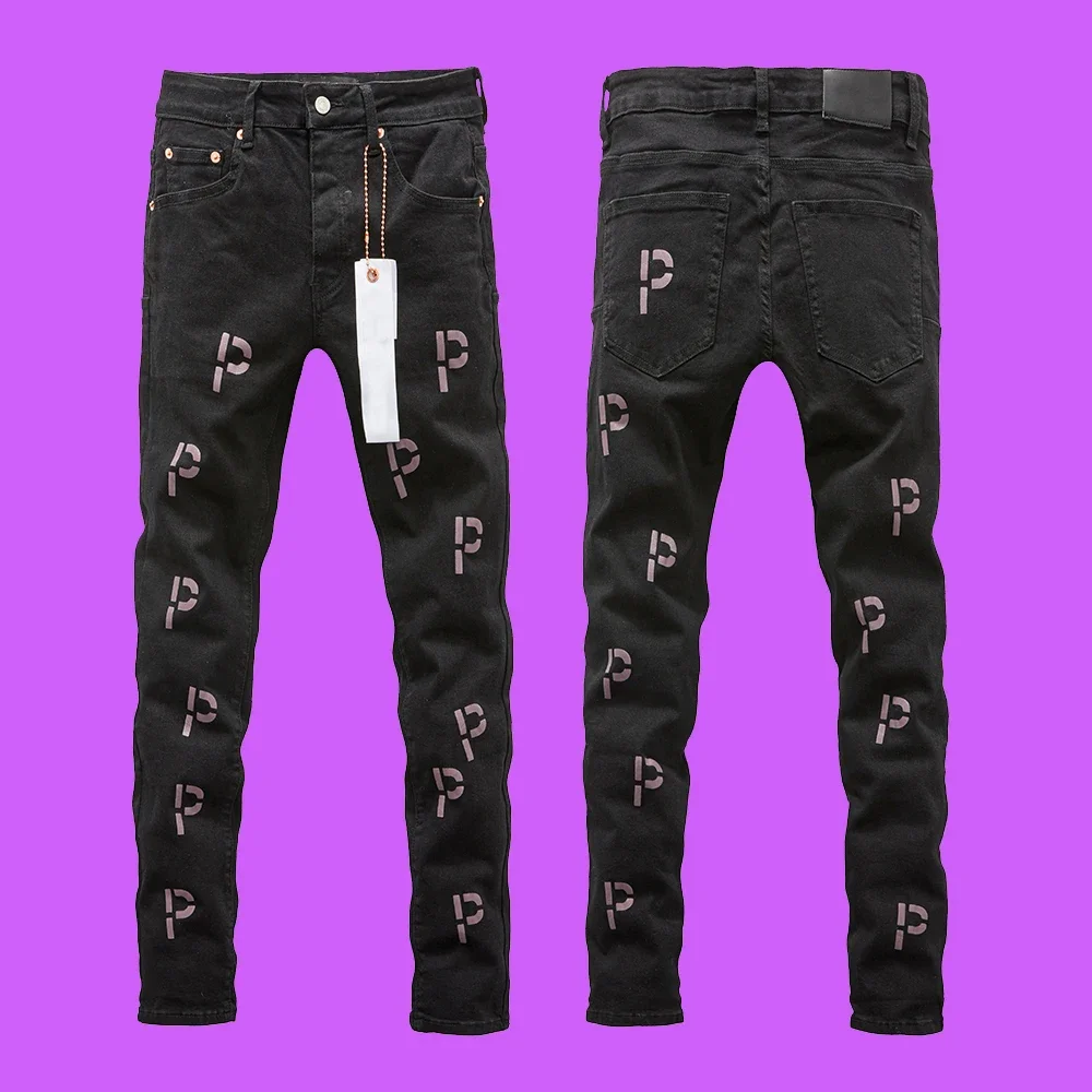 

Джинсы ROCA мужские с низкой посадкой, брендовые облегающие фиолетовые брюки в американском стиле, с отбеливающим и восстанавливающим эффектом Индиго, с низкой посадкой