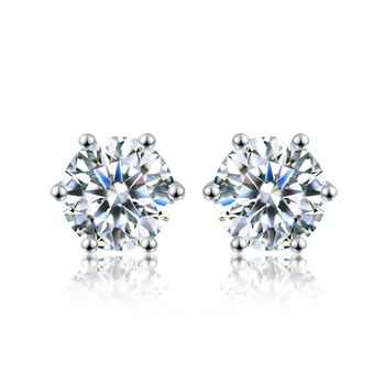 DW 0.1ct-2ct D Color Certified Moissanite Stud Earrings Lab Created Diamond 925 Sterling Silver Gold Plated Wedding Fine Jewelry 2