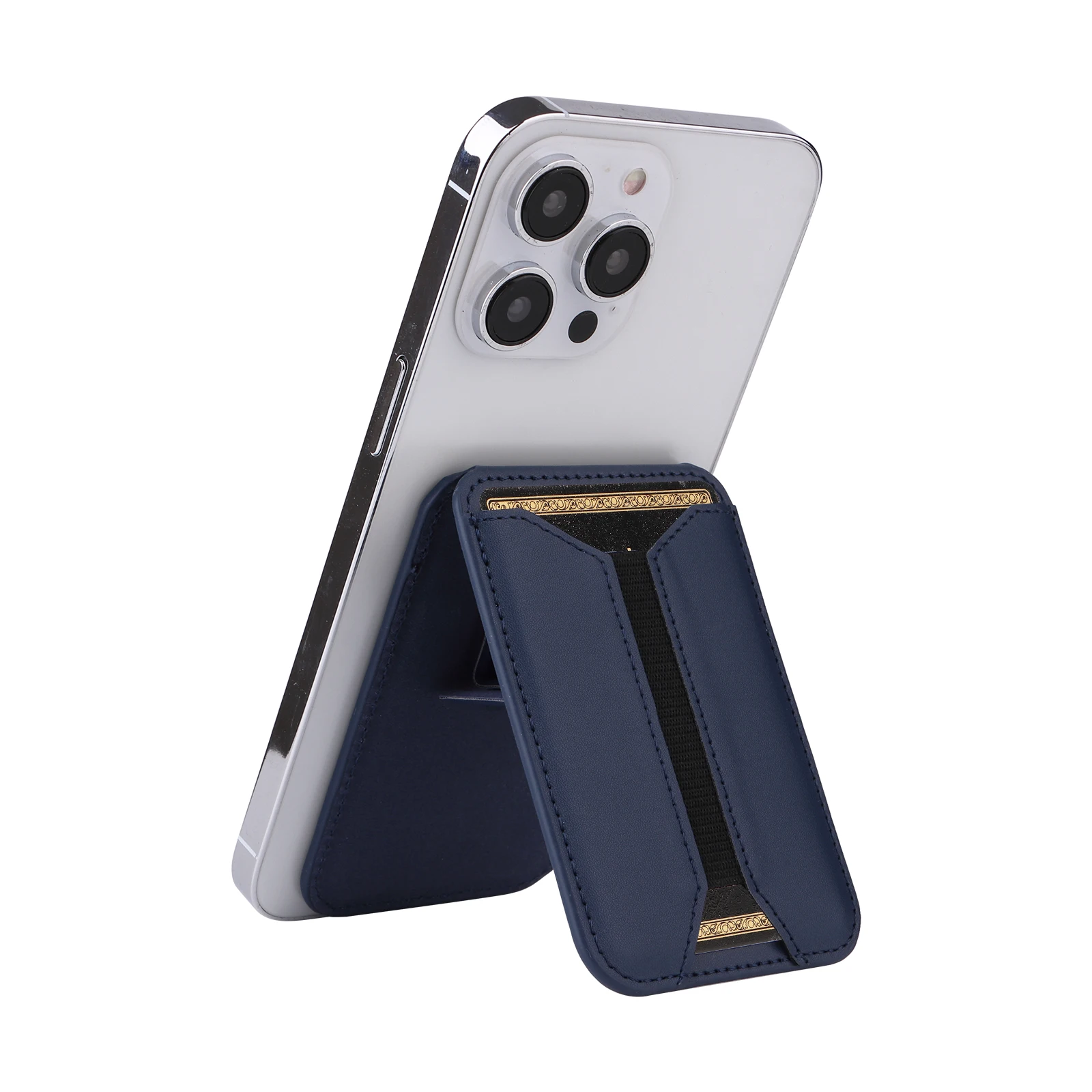 New Holder Type Magnetic Card Case for Iphone 12 13 14 15 Pro Max With Desktop Stand Function to Insert 5-7 Cards Creative Case