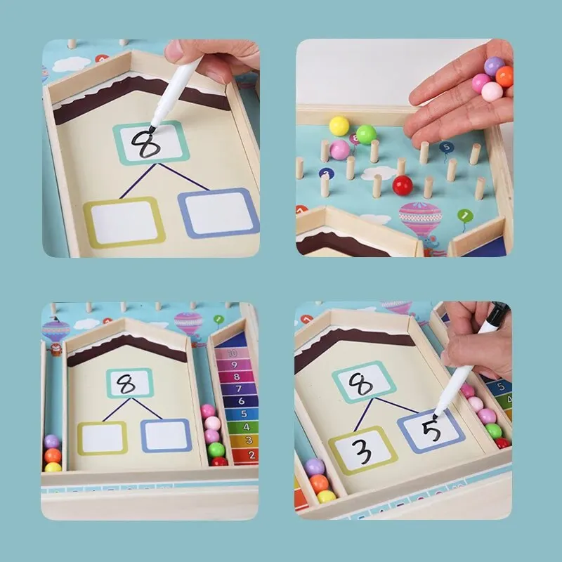 Kids Montessori Math Counting Learning Toys Teaching Tool Number Decompositio Addition Subtraction Kindergarten Educatinal Game 5