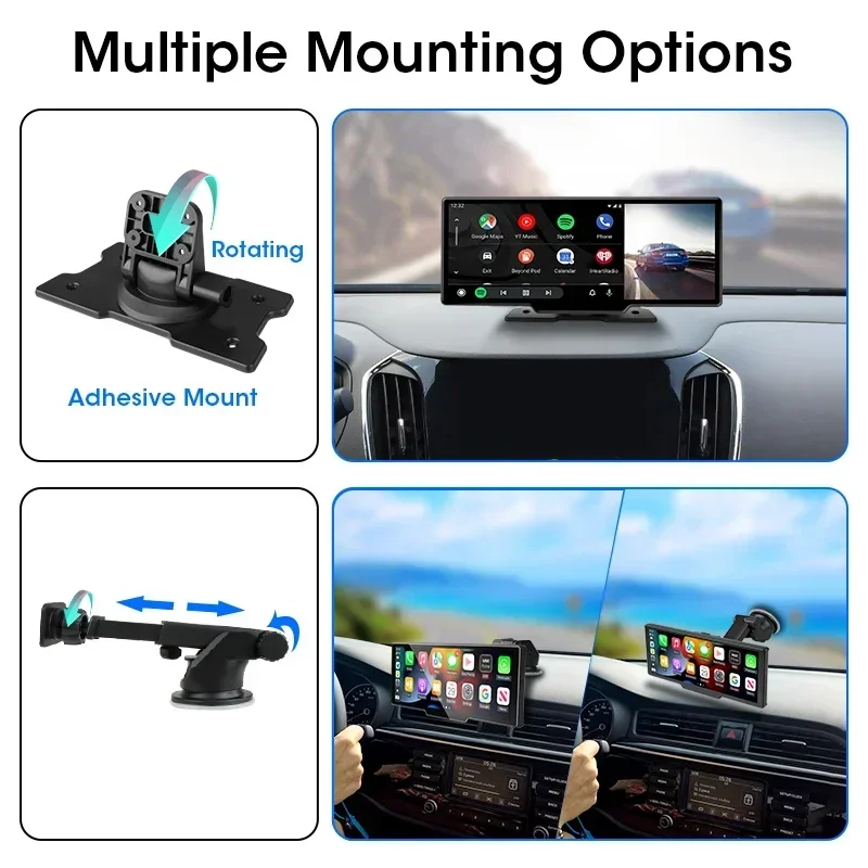 Car Dash Cam 10.26'' 4K Dash Cam Car DVR Android Auto Carplay Display Screen Smart Car System with Rear Camera 5G WIFI