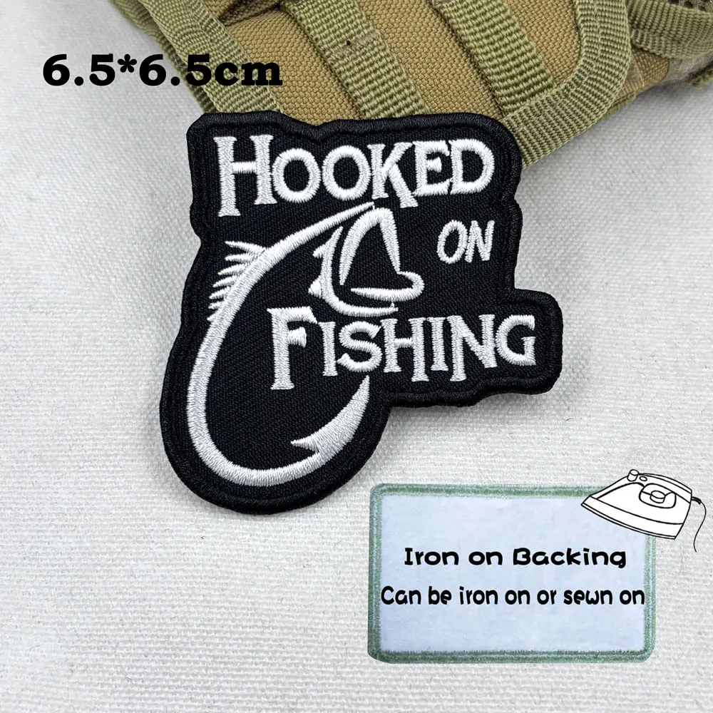 Hookend on Fishing Tactics Embroidered Patch - Hook & Loop Sew-On Military Badge