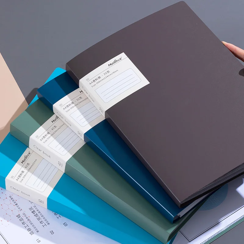 File Folder A4 Binder Information Folder 60/80/100 Pages Transparent File Music Paper Collection Pp Bag Desk Organizer