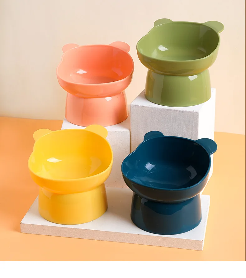 Title 6, Pet food bowl Tilt high bottom neck protector a...