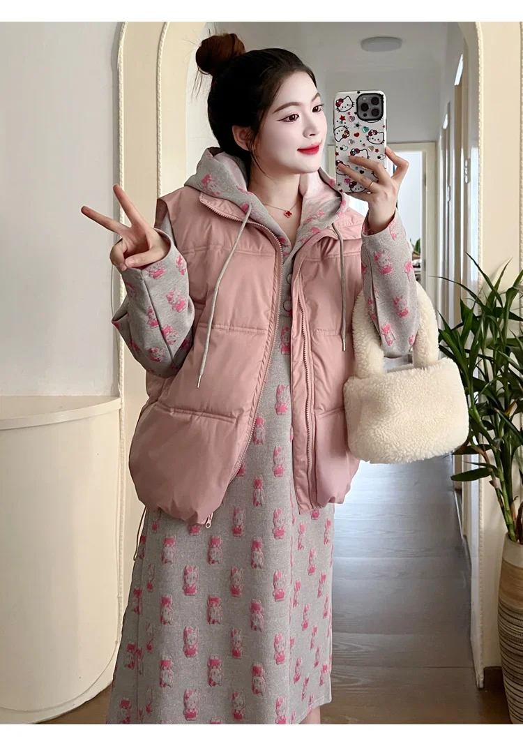 Winter Plus Size Maternity Clothes Fashion Pregnant Woman Cotton Outerwear Sleeveless Down Coats Pregnancy Vest Jackets Loose