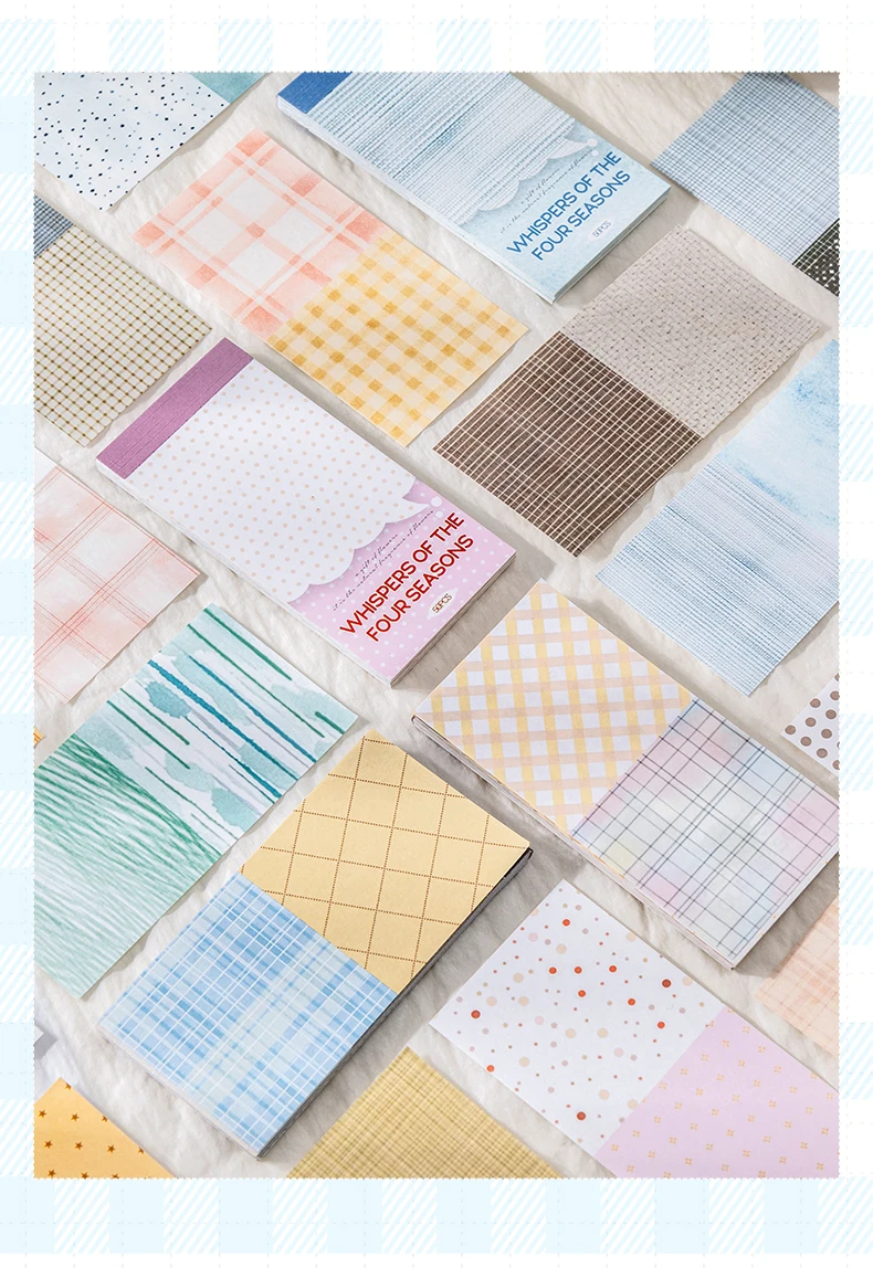 50 Stück Vintage Basic-Gittermuster-Dekorpapier, DIY-Scrapbooking-Materialpapier, handgefertigtes Hintergrundpapier, Retro-Bastelbedarf – Detail 12