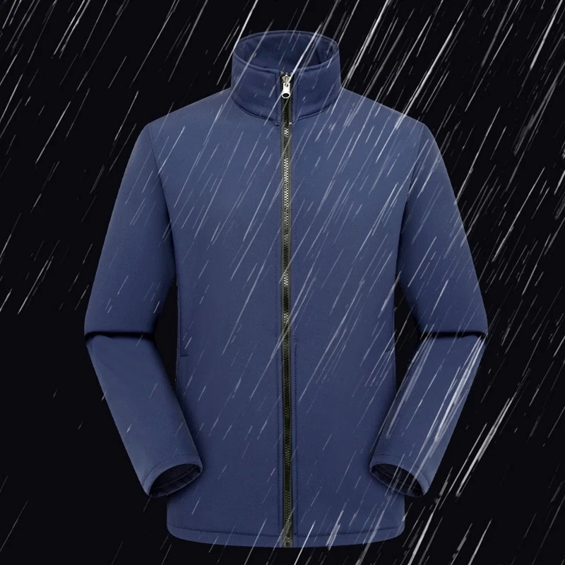 (S-4XL)Softshell Windbreaker Hiking Jacket Men Women Warm Windproof Cycling Fishing Sportswear Sport Coat with Fleece Lining