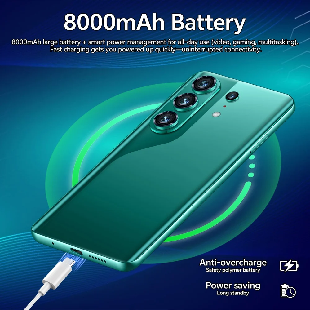K-Touch New C26 Ultra Android 15 Mobile Phones 7.3 HD Cell Phone 22GB+2TB Smartphone 8000mAh Octa Core 5G Dual SIM 16+48MP Camera Cellphones