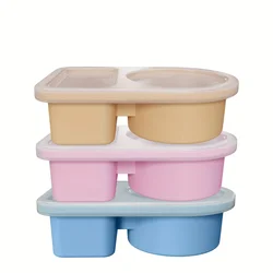 Silicone Snack Containers Set with Dual Compartments - Reusable Snackle Box for Meal Prep and Food Storage (3PCS)