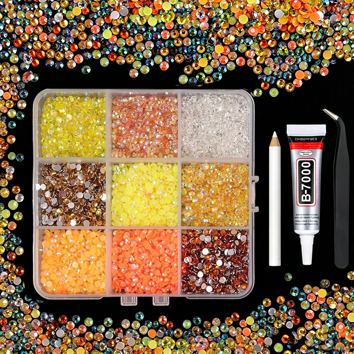 1 Set 3mm Gemischte Farben Jelly Flatback Harz-Strass-Steine für Tassen, Kleidung, Taschen, Schuhe, Handyhüllen, Dekoration, Hüte, Stifte und Bastelarbeiten