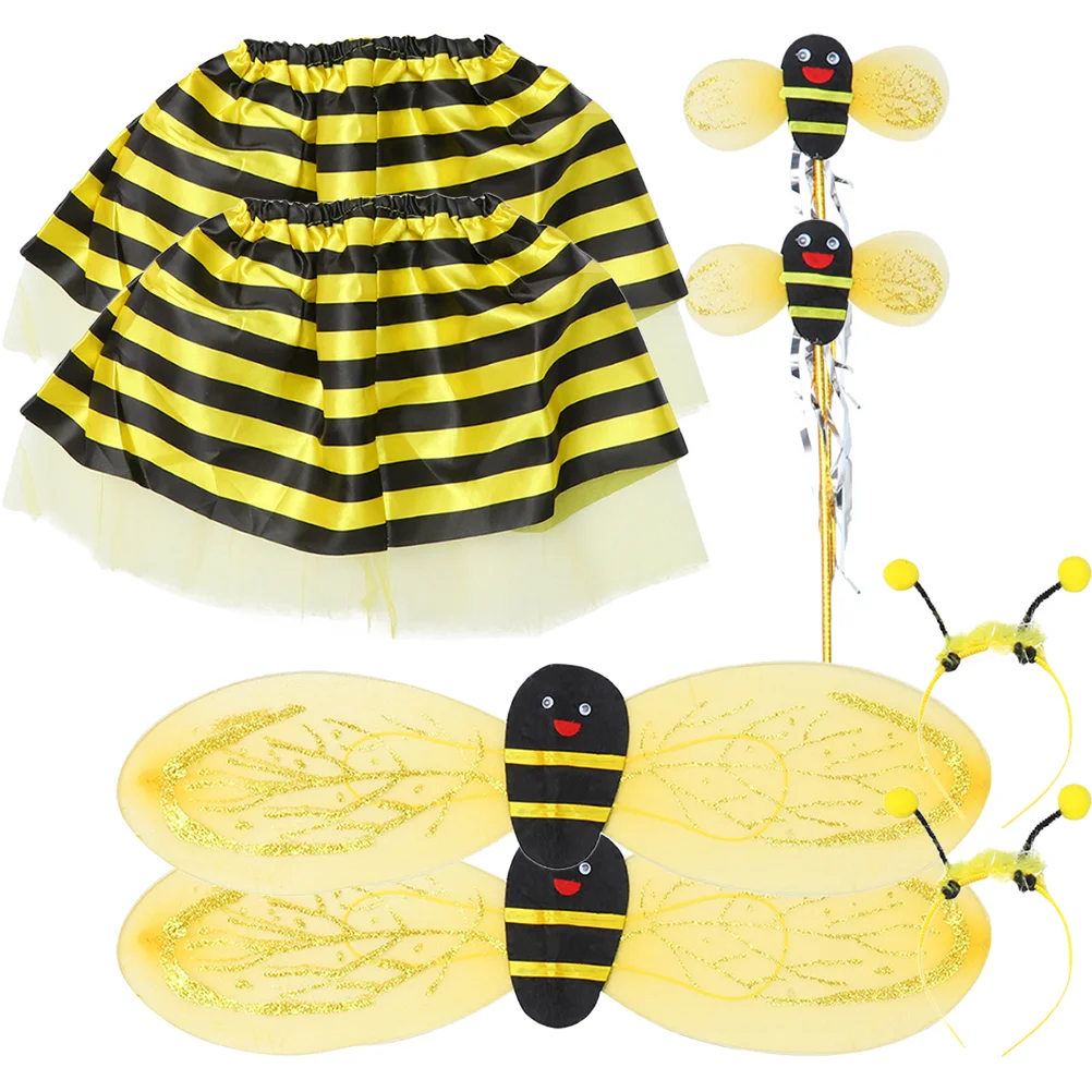 

2 Sets Little Bee Props Headband Wing for Kids Cosplay Costume Performance Clothes Plastic
