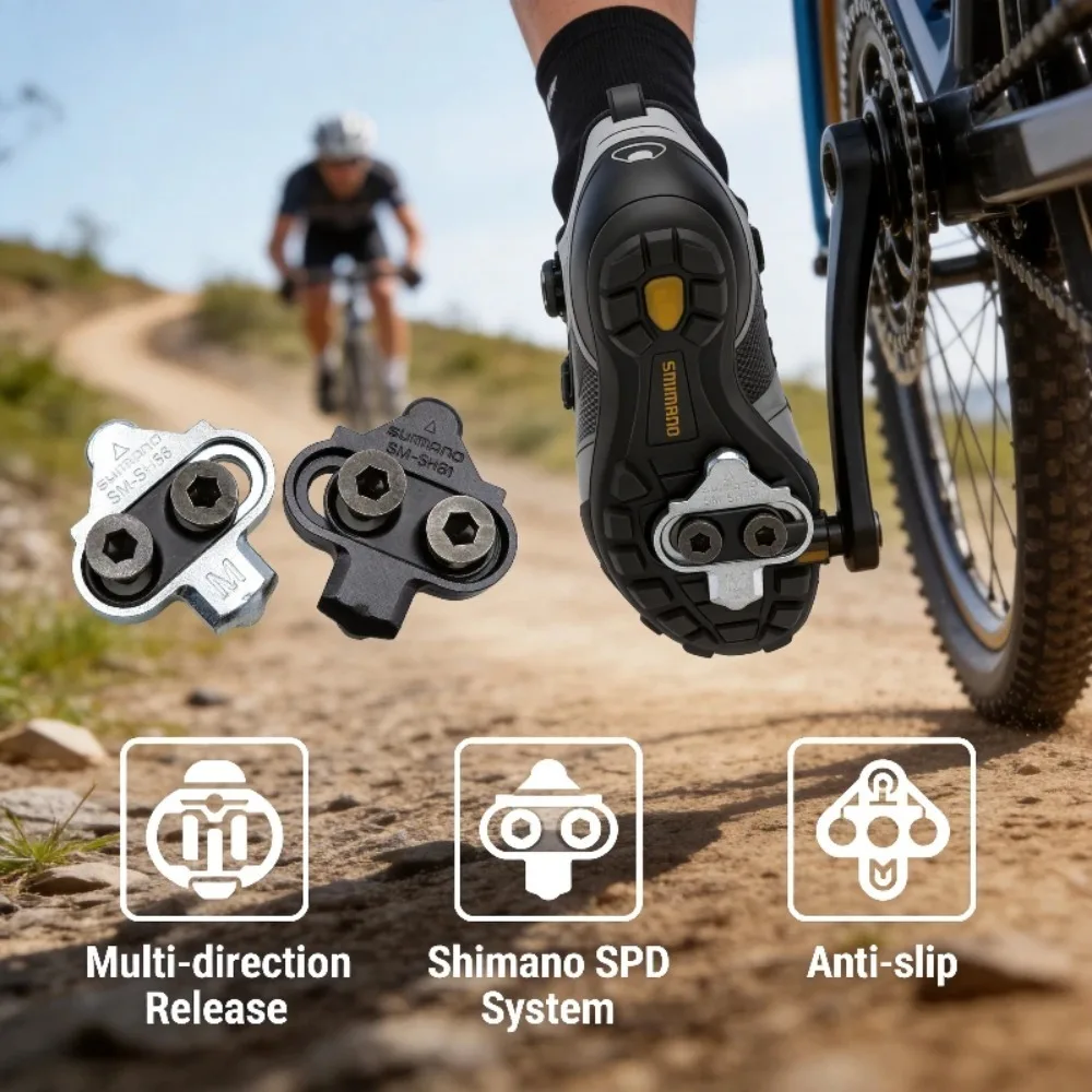 시마노 SH51 SH56 SPD MTB 자전거 클릿 경량 논슬립 페달 클릿 세트..