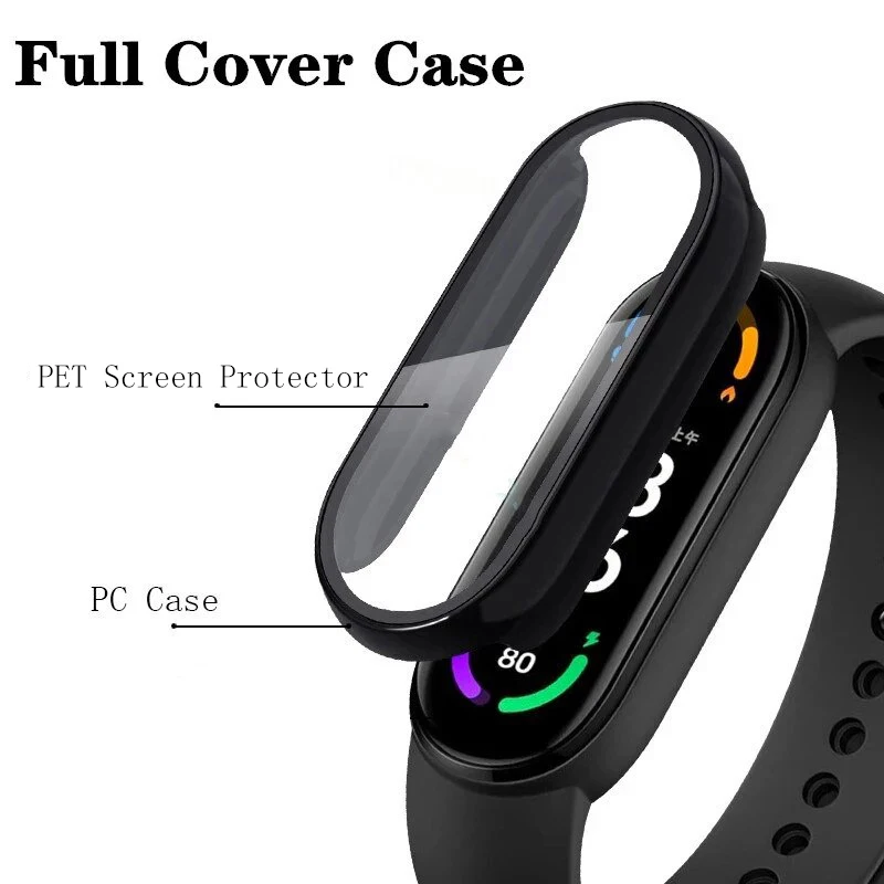Case cover+glass For Xiaomi Mi Band Accessories Case+Film