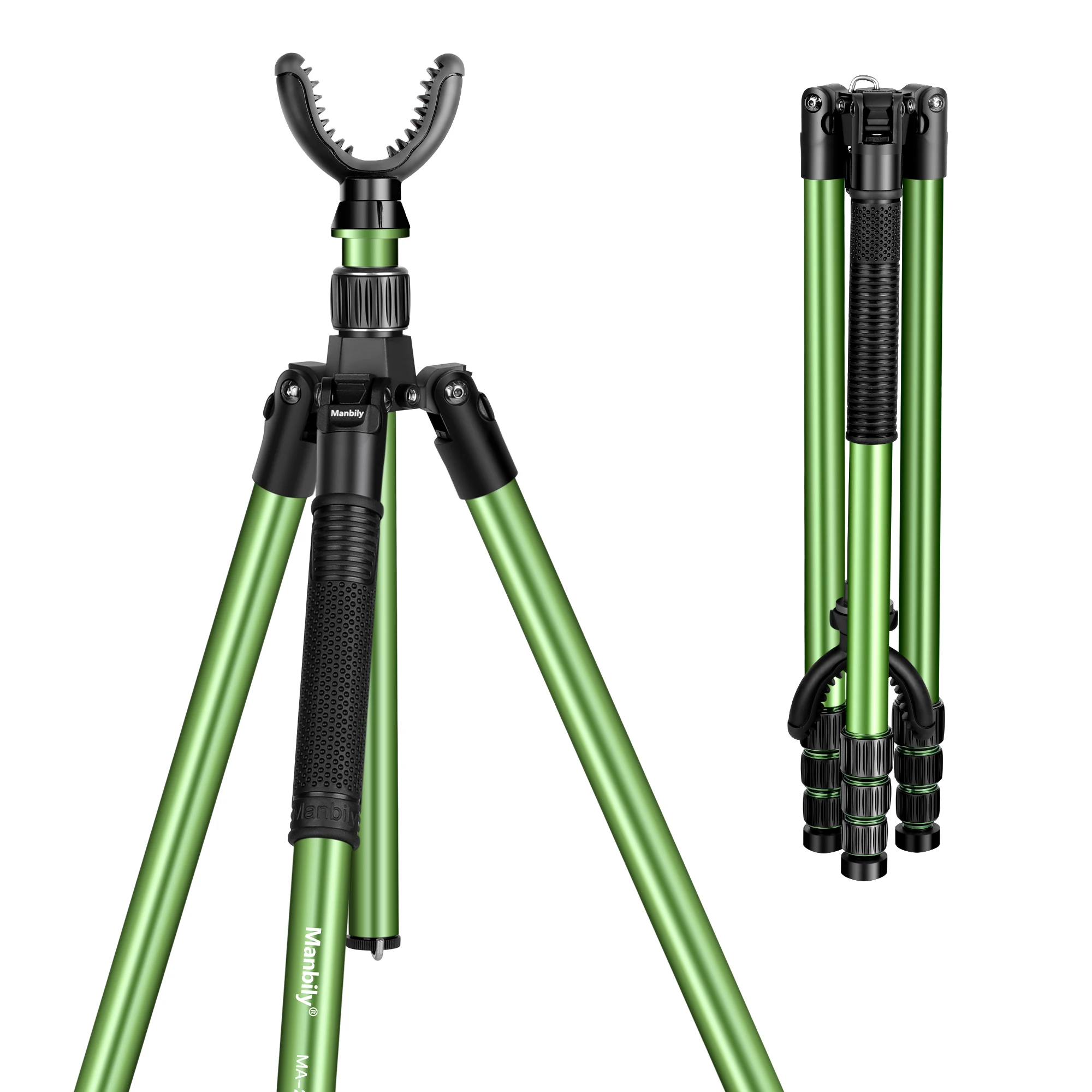 

New Adjustable Aluminum Hunting Tripod Shooting Stick Rest, With U Shaped Yoke Stand