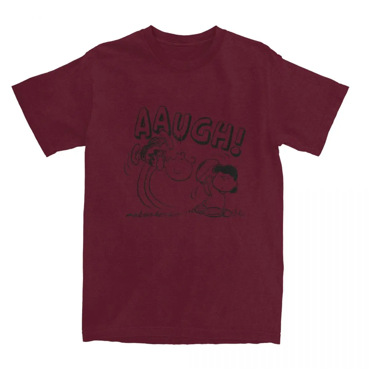 thumbnail image 1 of Camisetas de Peanuts, Charlie Brown, Lucy Football Kick Aaugh Snoopy para hombres y mujeres, camisetas de cuello redondo, 100 % algodón, talla 6XL, 1 of 5