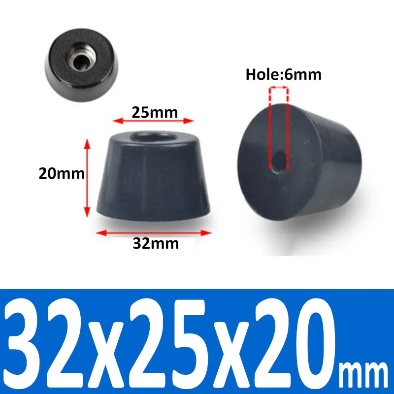 Black Synthetic Rubber Non-Slip Table Foot Pads with Gasket for Furniture and Speakers (4/8/10/20 Pcs)
