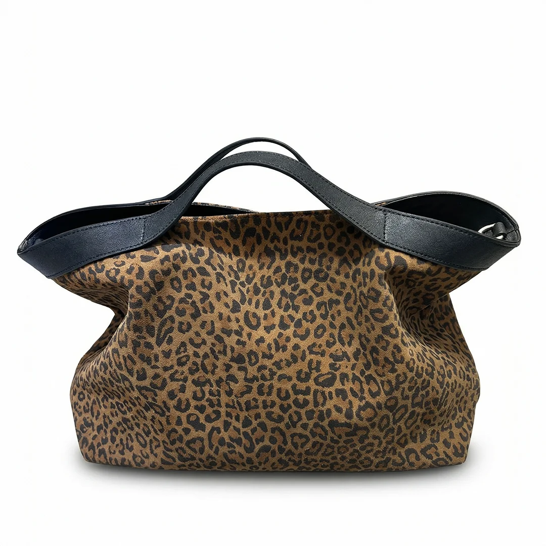 Suede Bag Women's Handbags Leopard Leather Tote Bags Luxury Designer Large Handbag New In Vintage Commuting Shoulder Crossbody 2