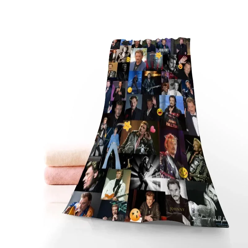 Custom Johnny Hallyday Pattern Towel Microfiber Bath Towel Baech Towels Sport Drying Travel Towels 35x35cm 35x75cm 9.29 4