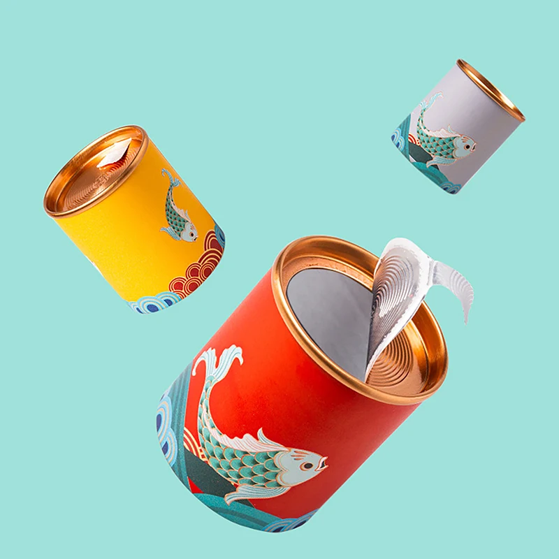 Solid Mini Empty Tea Tin Can Household Green Black Tea Sealed Jar Portable Travel Small Packaging Box Paper Storage Can tea tin box tea canister airtight container