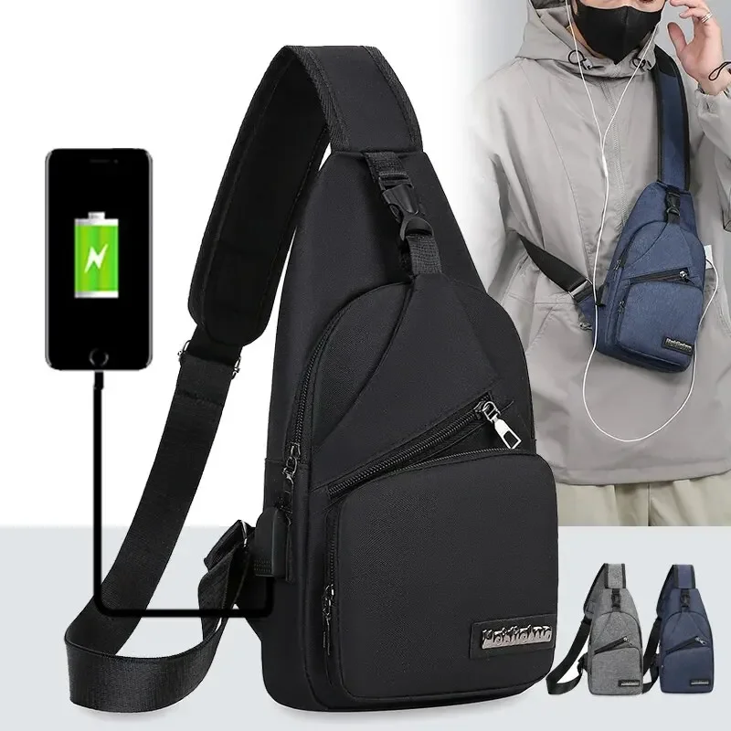 Men’s Crossbody Chest Bag – Large Capacity Travel Shoulder Backpack for Outdoor Sports & Fashion 1