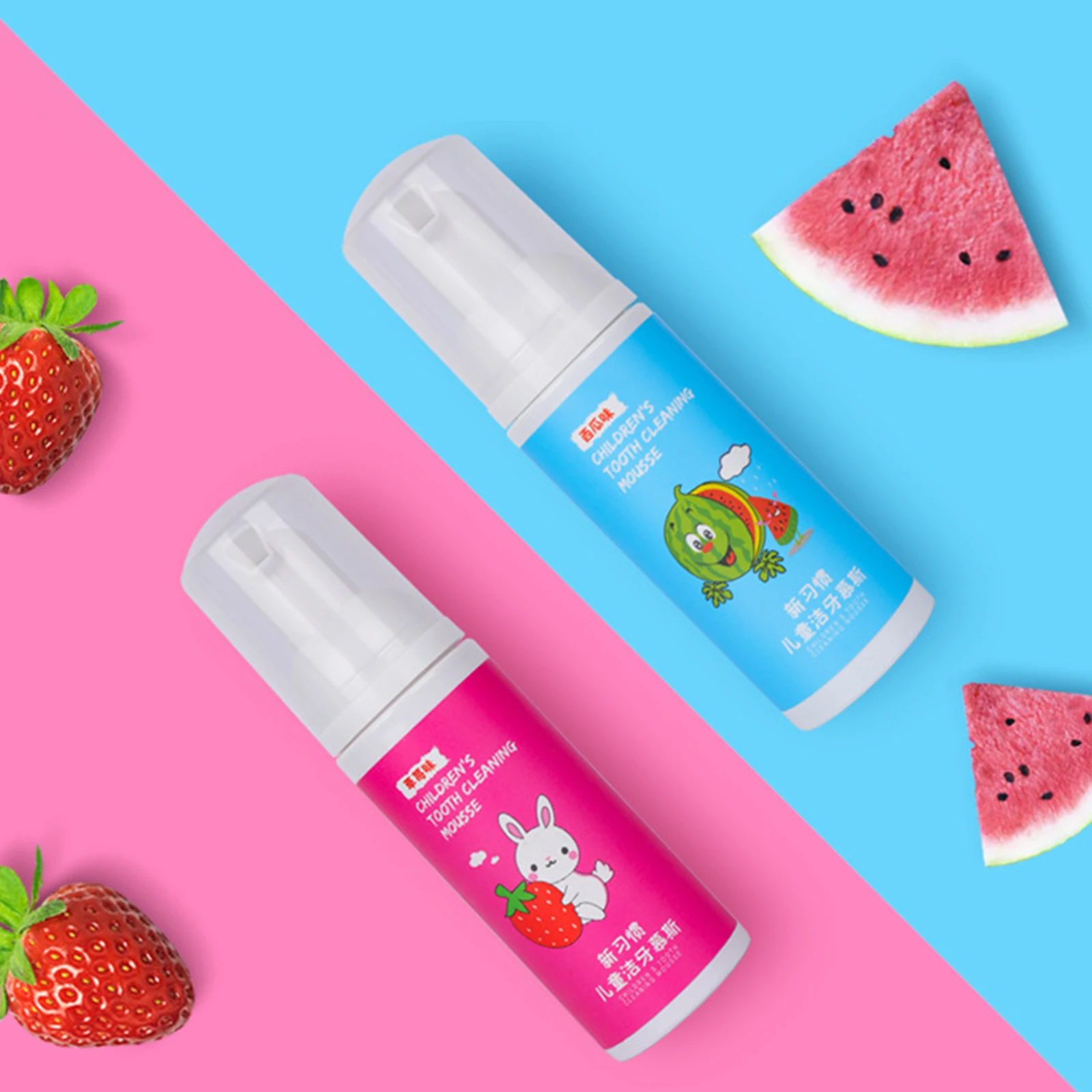 

60ml Strawberry Watermelon Foam Toothpaste Stain Removal Teeth Mouth Clean child Tooth paste Whitening Mousse Dental Care
